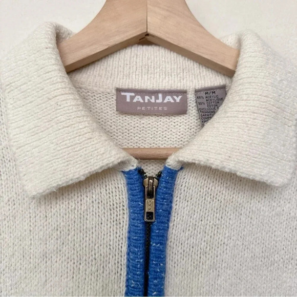 TANJAY Womens Medium Petite Sailboat Vintage Nautical Lady Embroidered Cardigan - Picture 12 of 16